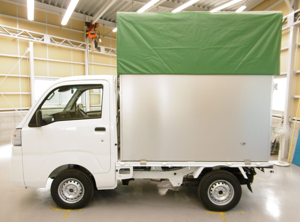 軽トラック用 ドーム型 幌セット (スチールパイプ骨組＋トラック